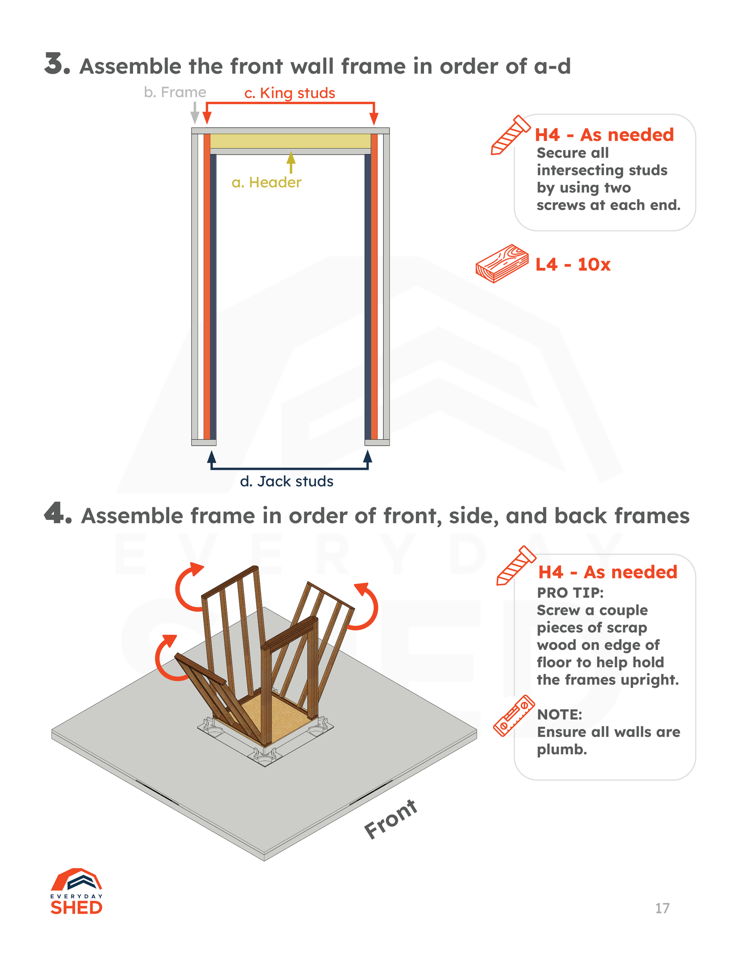 4x4 Lean-to Shed Build Plans