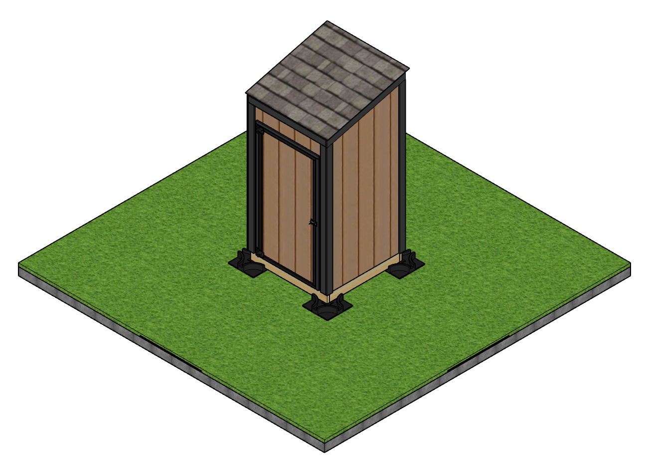 4x4 Lean-to Shed Sketchup File