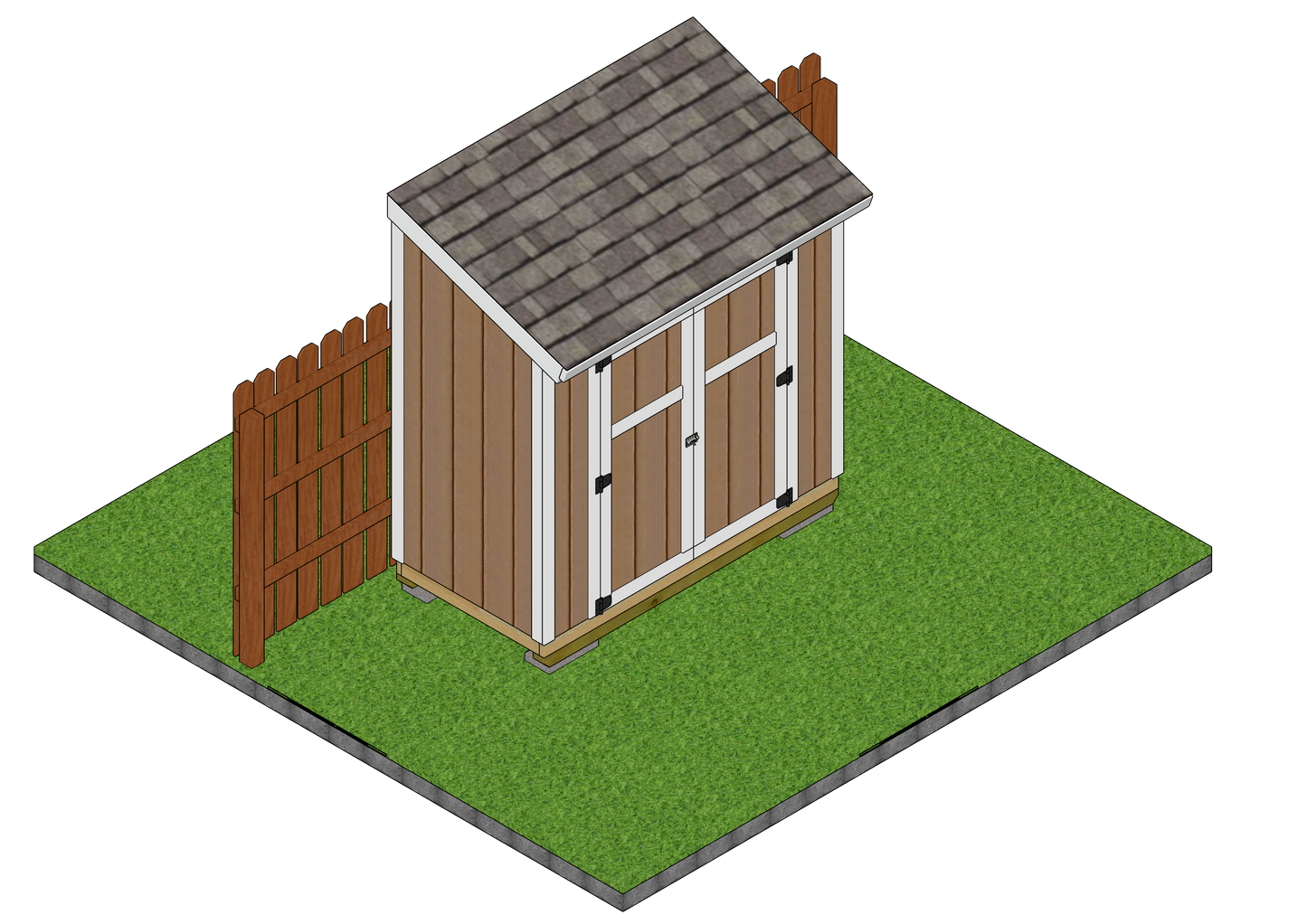 4x8 Lean-to Shed Sketchup File