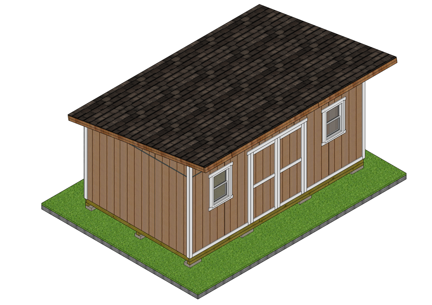 12x20 Lean-to Shed Sketchup File