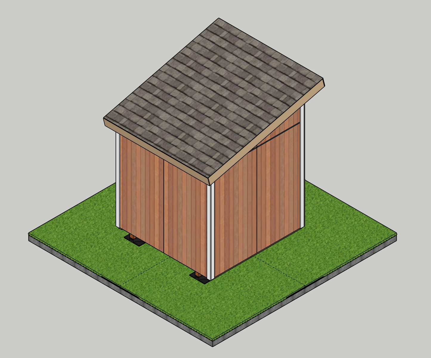 8x8 Lean-to Shed Sketchup File