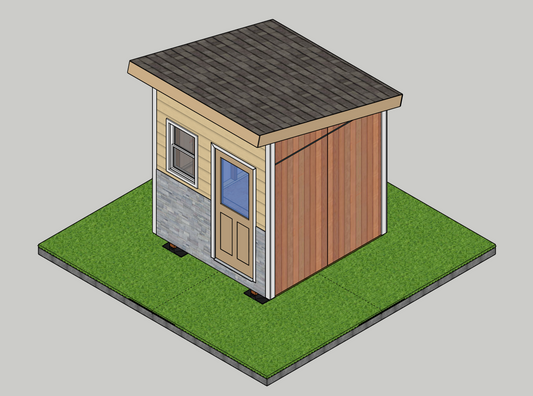 8x8 Lean-to Shed Sketchup File