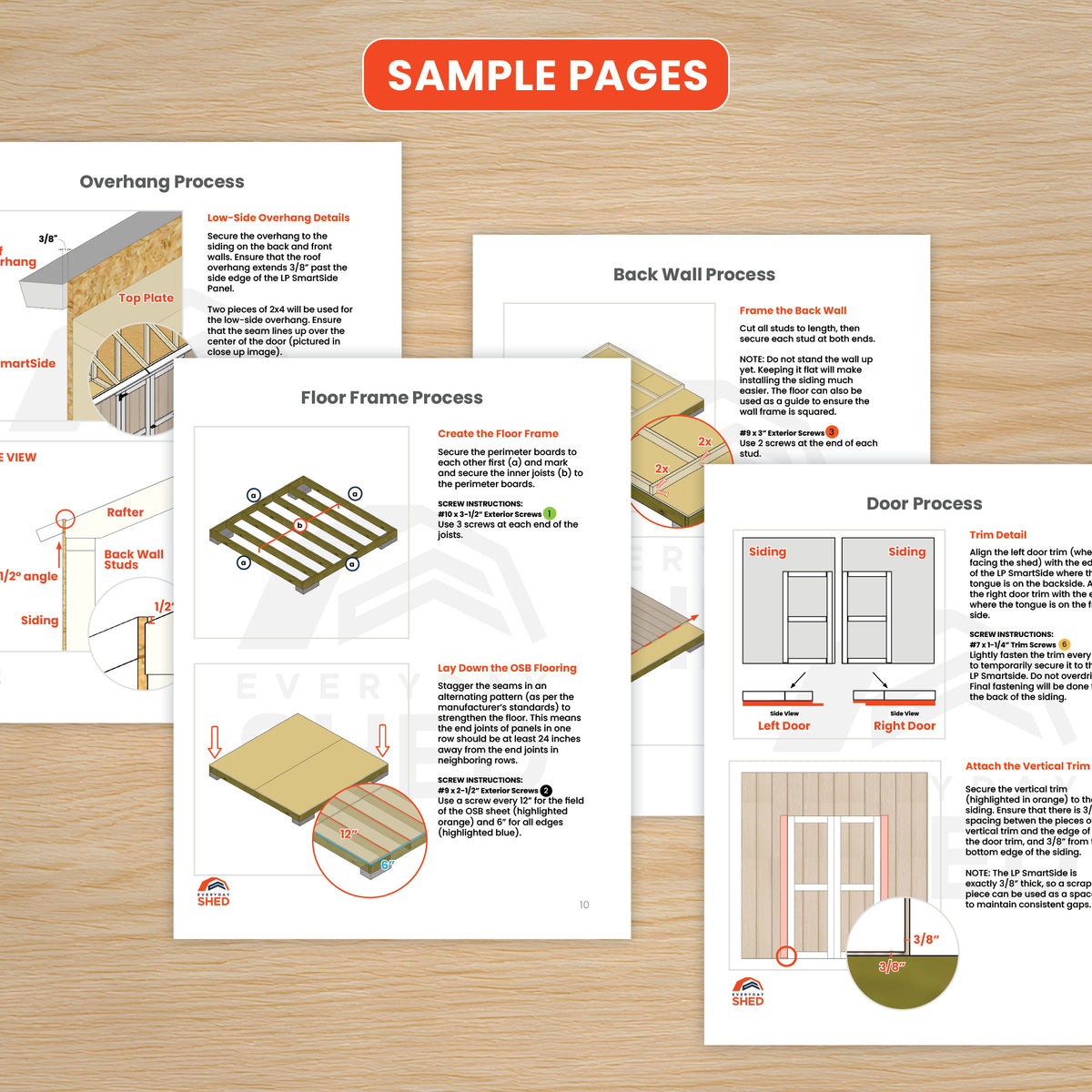 8x8 Gable Shed Build Plan | Double Doors