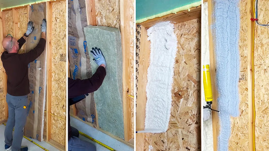 Side-by-side comparison of shed wall insulation options