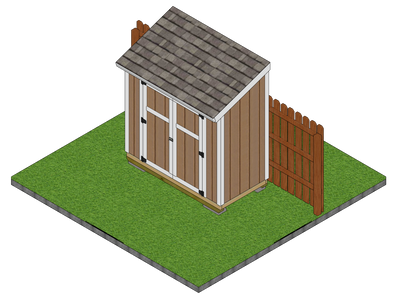 4x8 Lean-to Shed Sketchup File