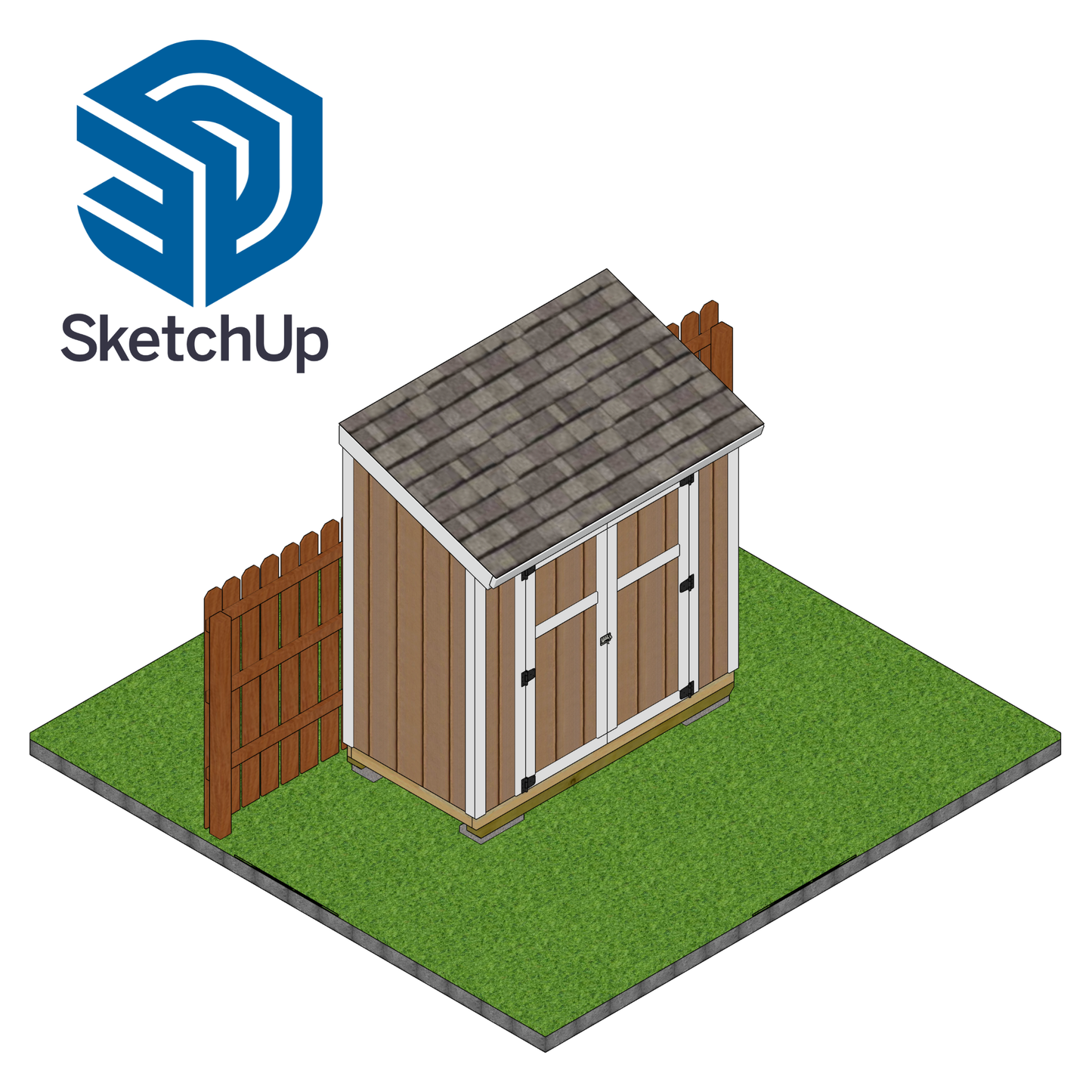 4x8 Lean-to Shed Sketchup File