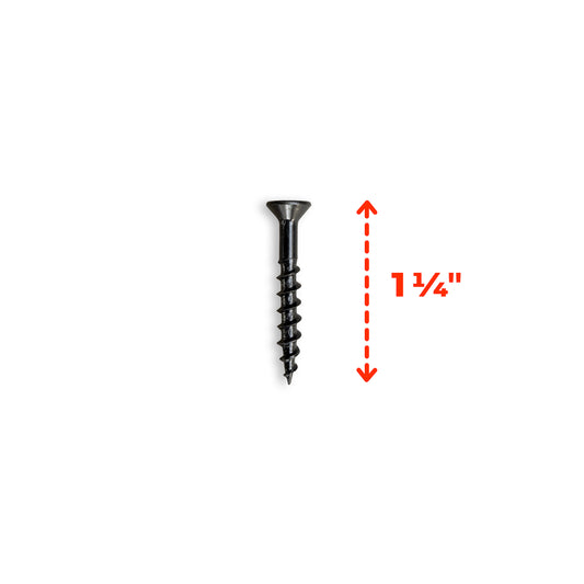 #8 x 1-1/4" Black Wood Screws | Square Drive (Box of 250)