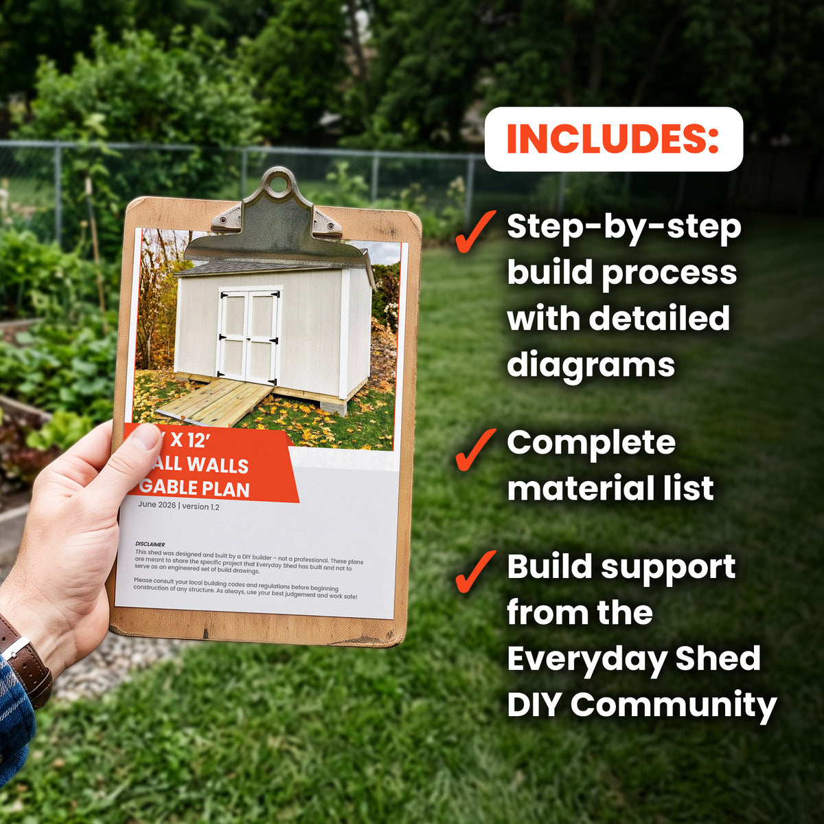 10x12 Gable Shed Build Plan | Tall Walls & Double Doors