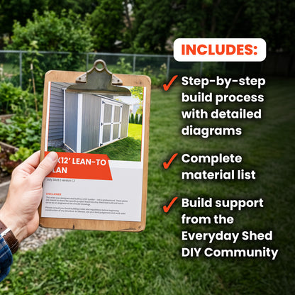 4x12 Lean-to Shed Build Plan | Double Doors
