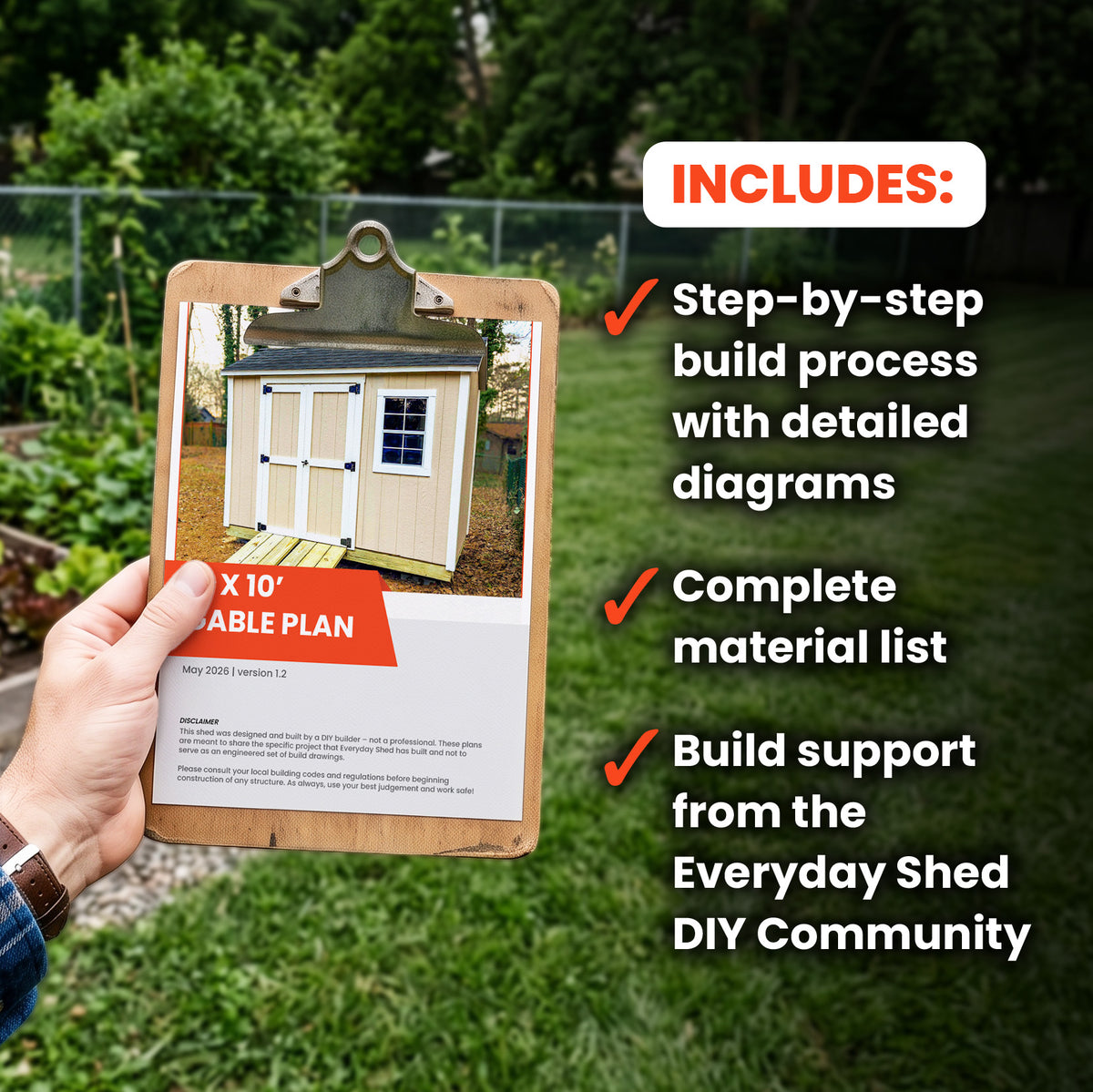 6x10 Gable Shed Build Plan | Double Doors & Single Window