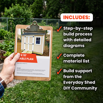 6x10 Gable Shed Build Plan | Double Doors & Single Window