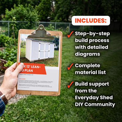 6x12 Lean-to Shed Build Plan | Double Doors