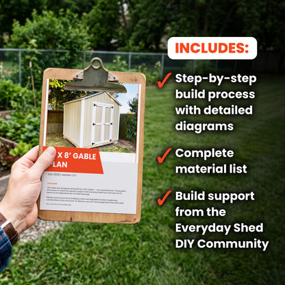 8x8 Gable Shed Build Plan | Double Doors on Gable End