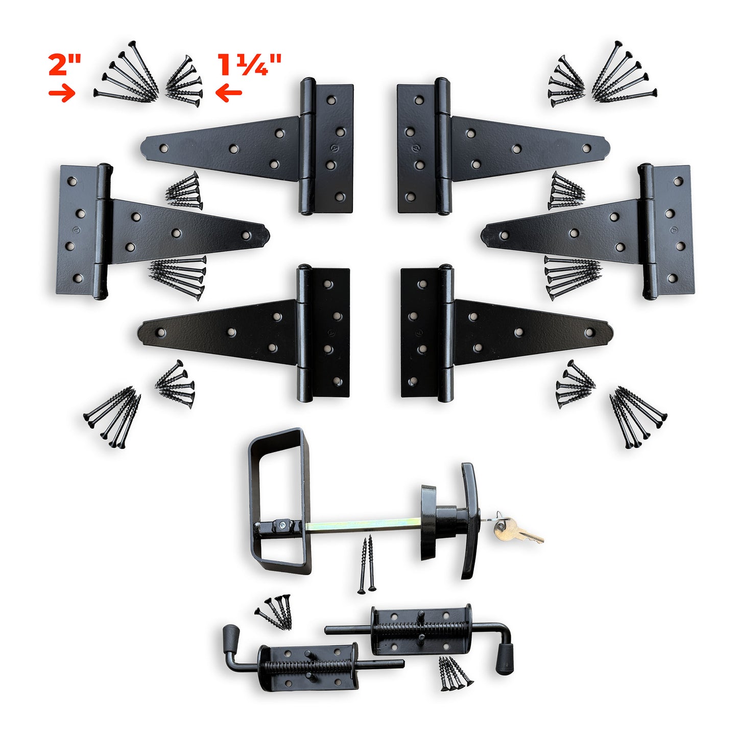 Double Shed Door Kit (48"–72") | T-Hinge (6")
