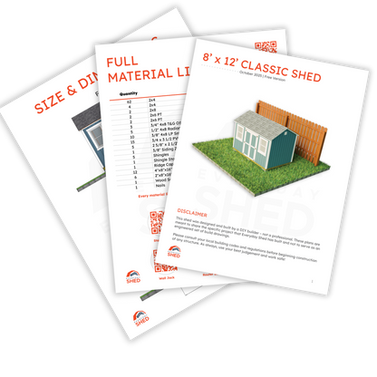 FREE 8x12 Classic Shed (Short Walls) Build Plan