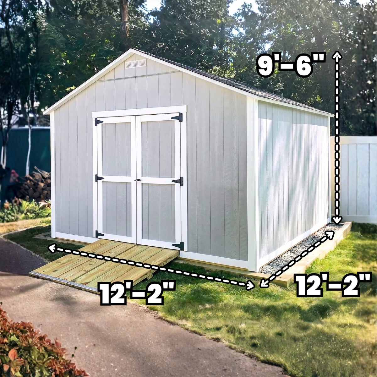 12x12 Gable Shed Build Plan | Double Doors on Gable End