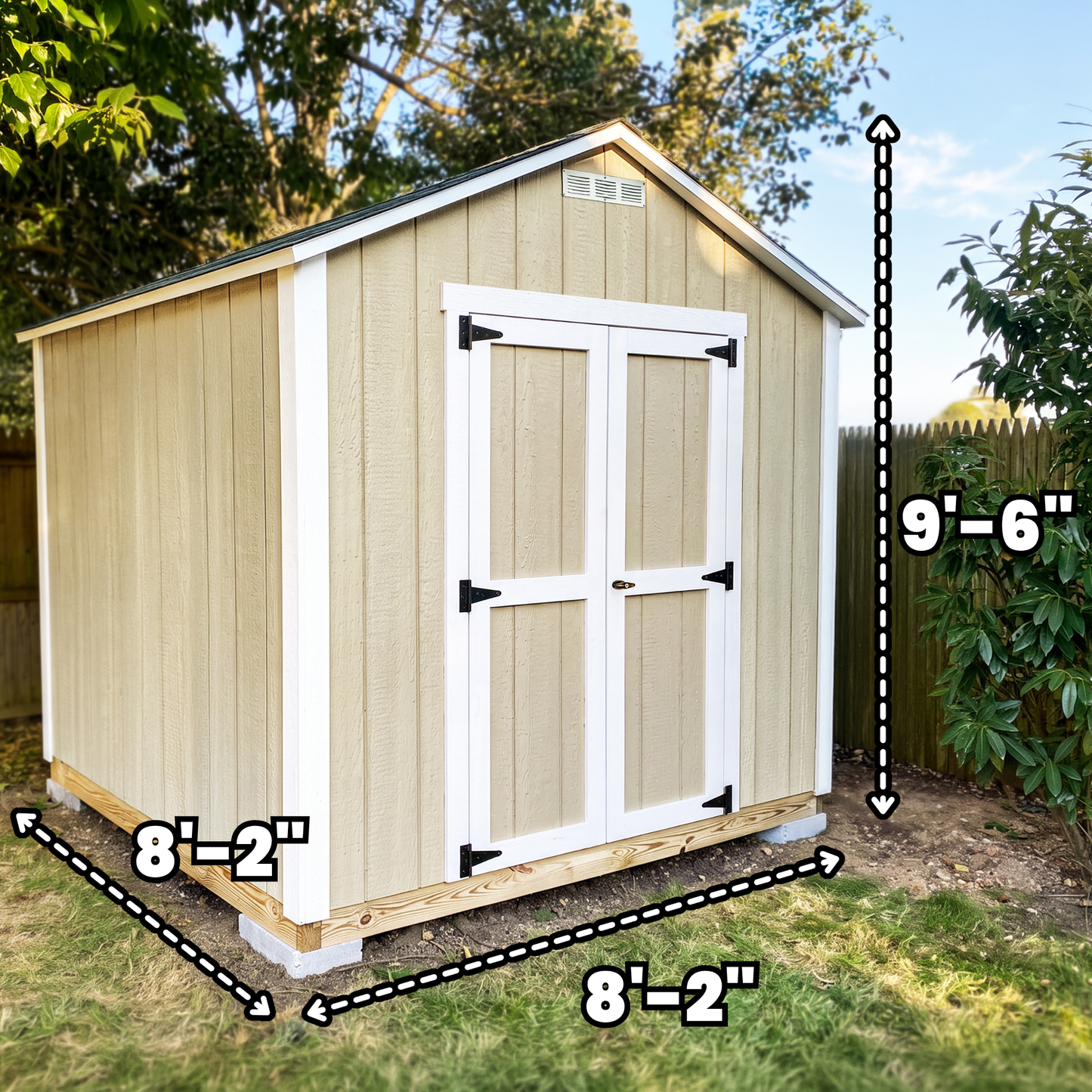 8x8 Gable - Double Doors on Gable End | Build Plan