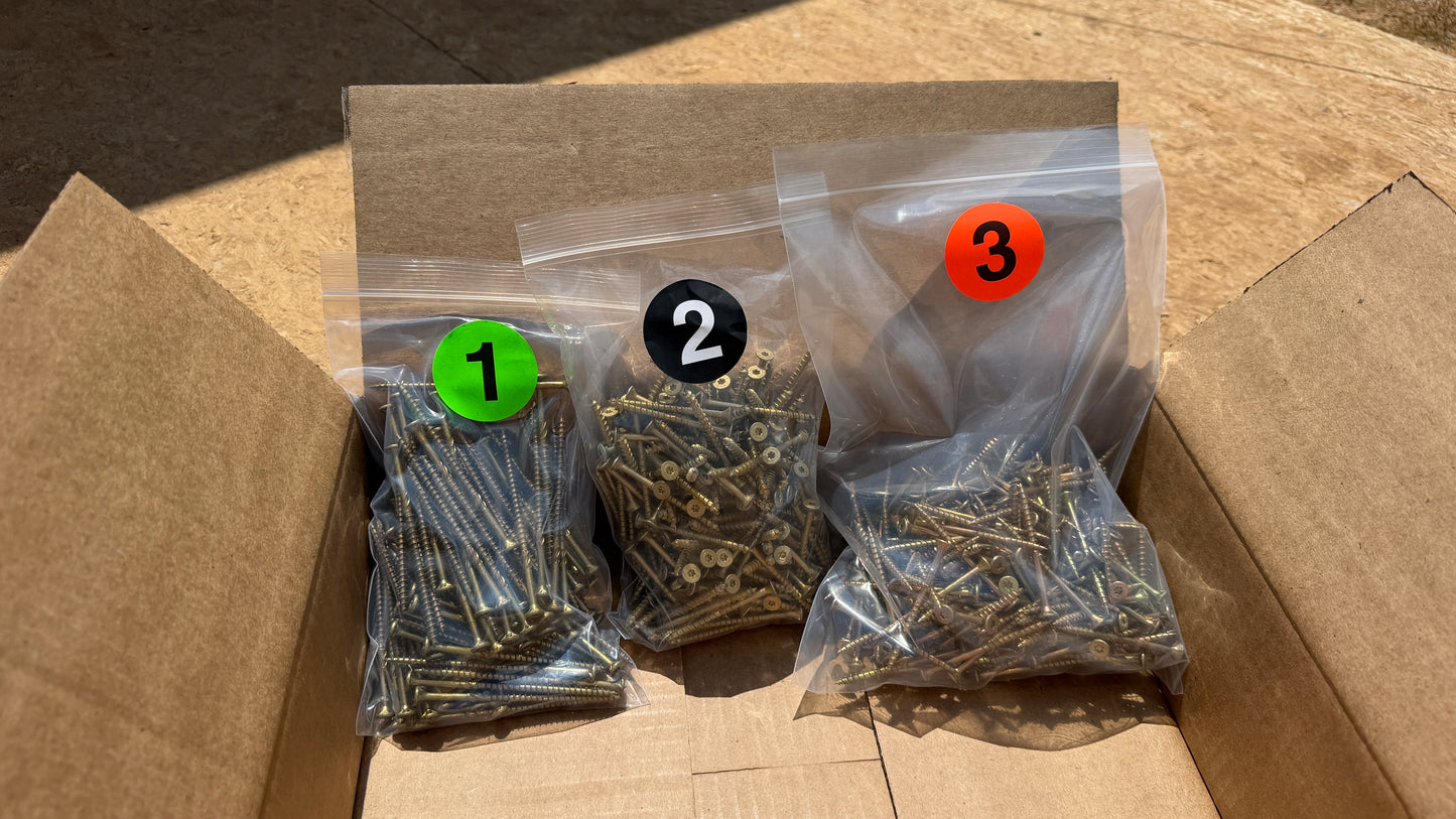 10x12 Gable Complete Screw kit