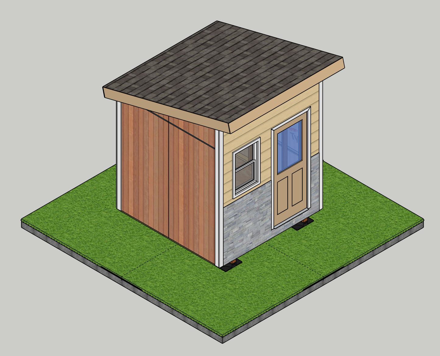 8x8 Lean-to Shed Sketchup File
