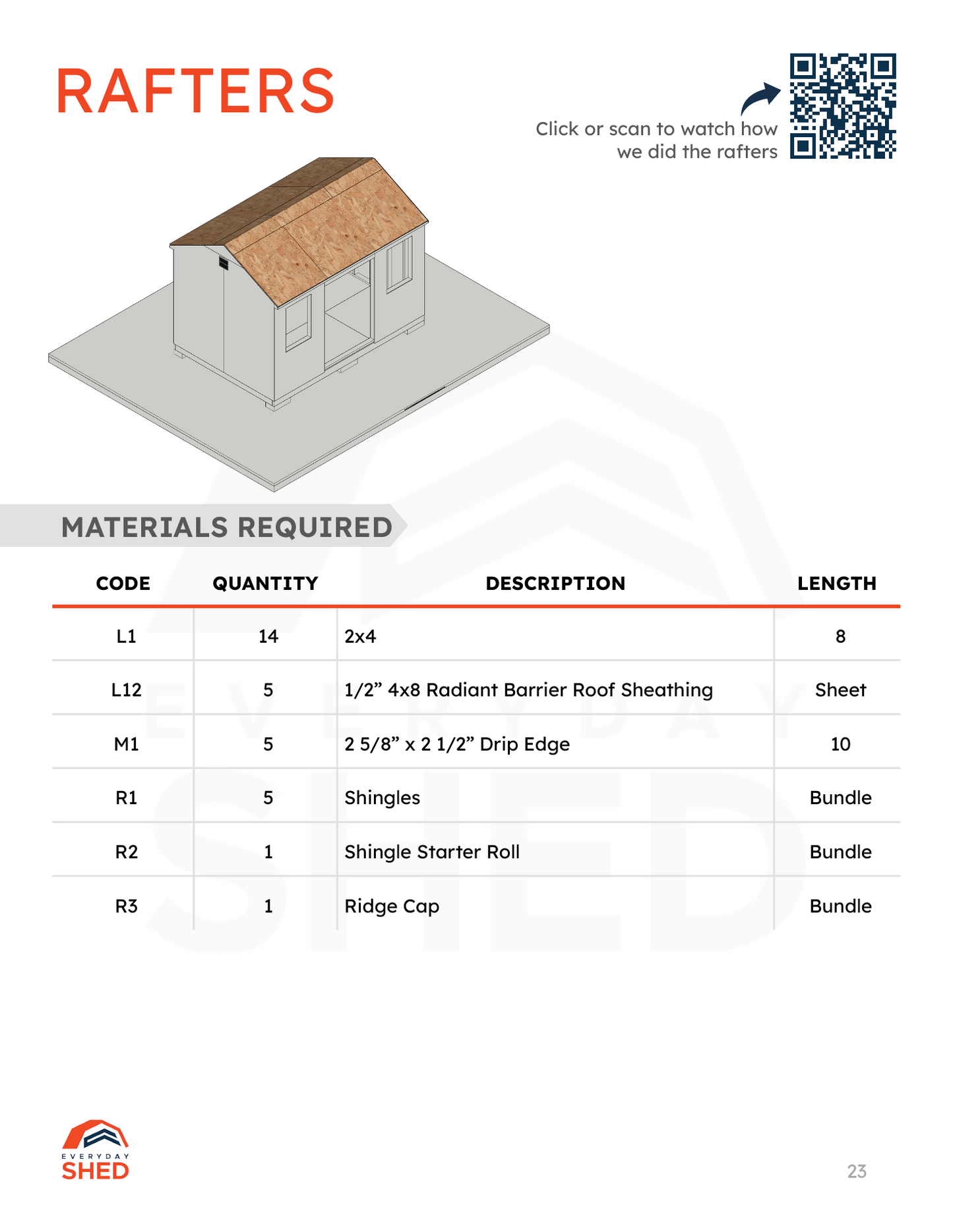 8x12 Classic Shed (Short Walls) Shed Build Plans