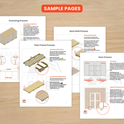 6x8 Lean-to Shed Build Plan | Double Doors